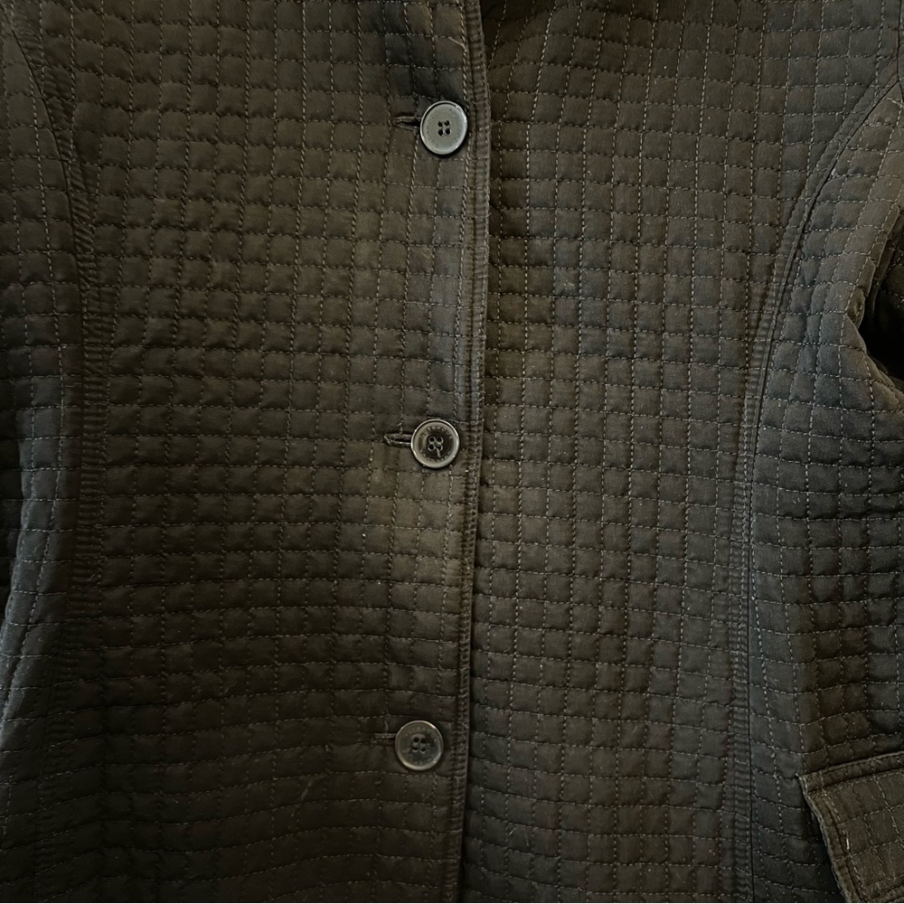 Outbrook‎ Classic Black Quilted Overcoat Jacket Large 12/14 Good Condition - Picture 4 of 11